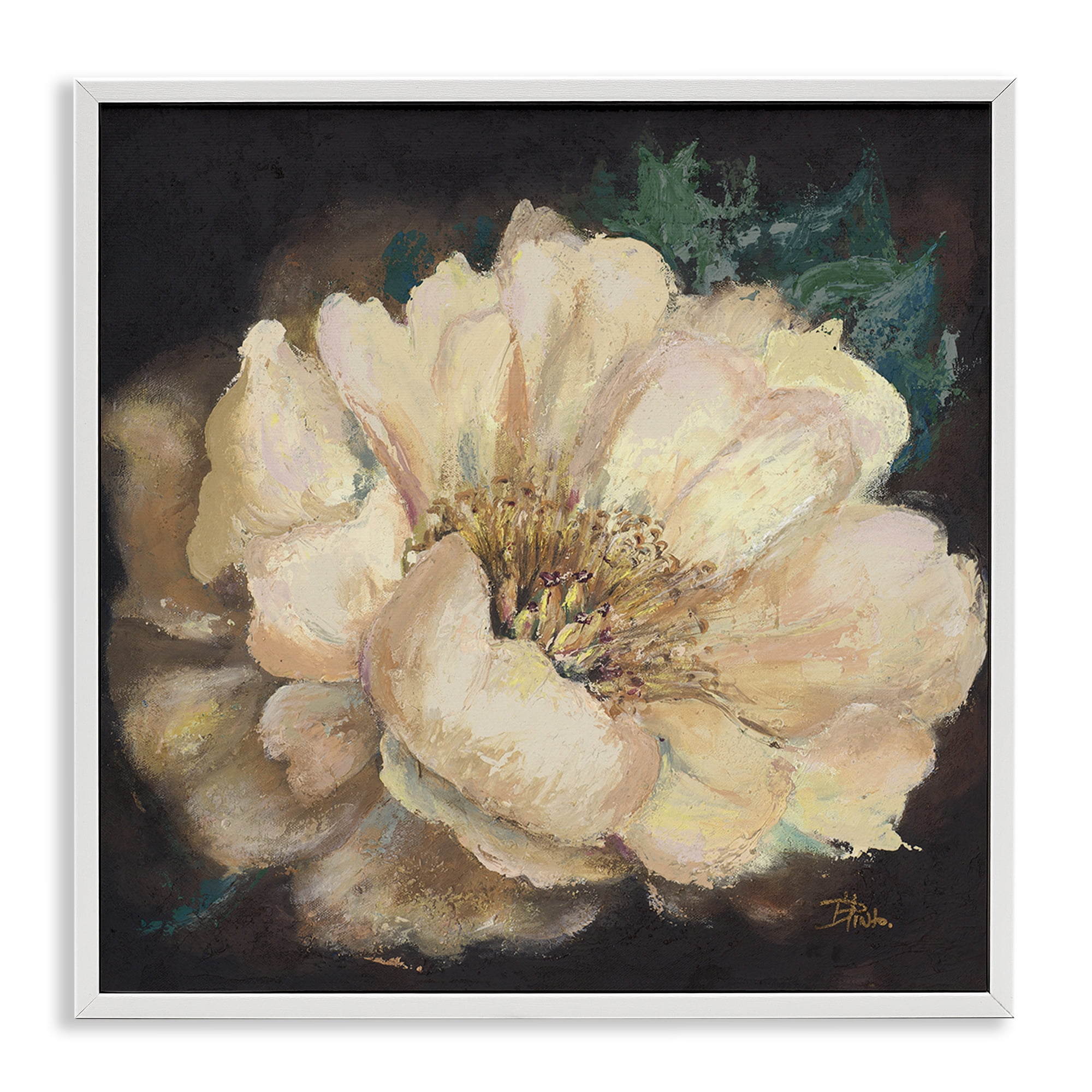 Stupell Industries Blooming White Magnolia Botanical & Floral Painting White Framed Art Print Wall Art, 17 x 17