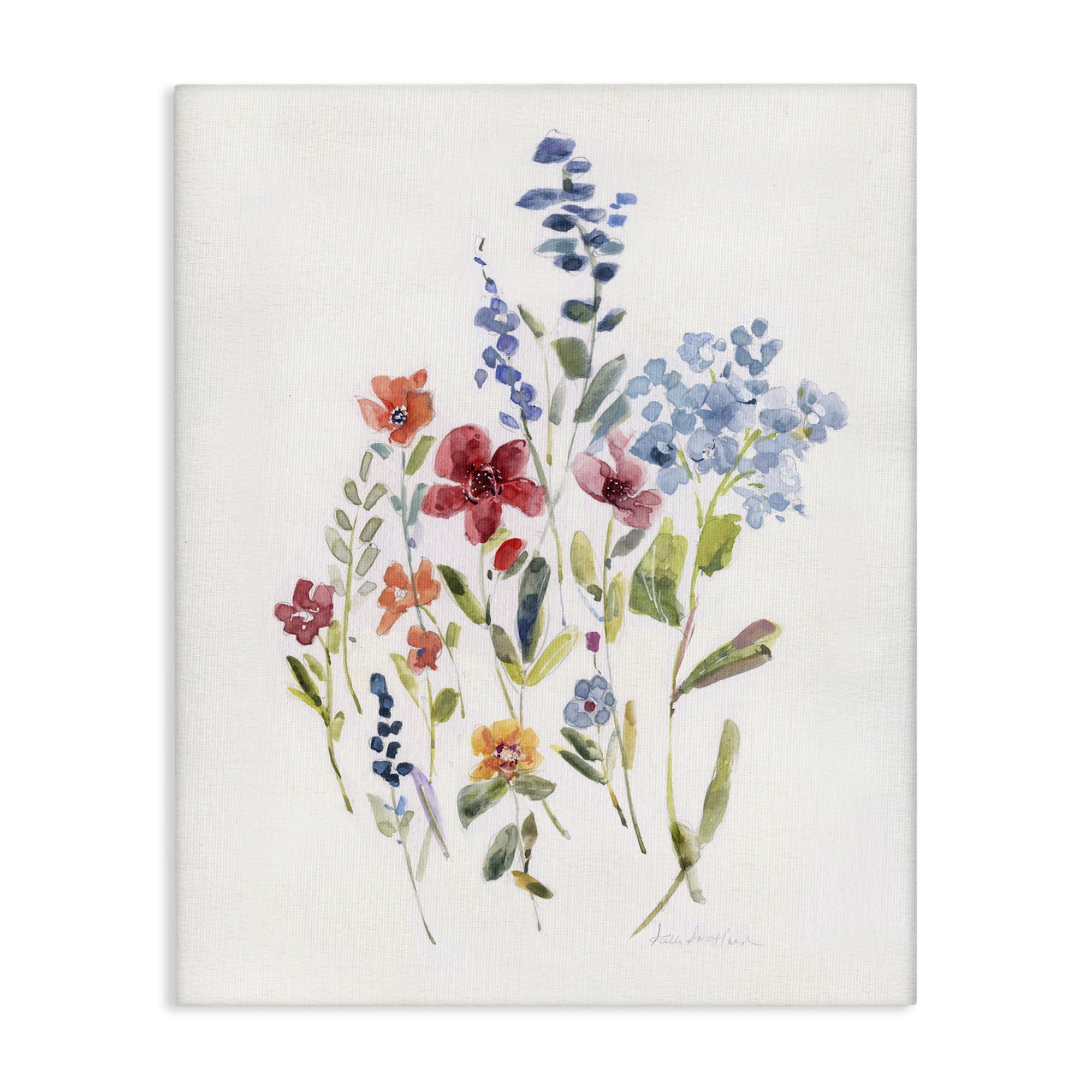 Stupell Industries Blooming Wildflower Buds Plants & Flowers Painting Wrapped Canvas Art Print Wall Art, 36 x 48