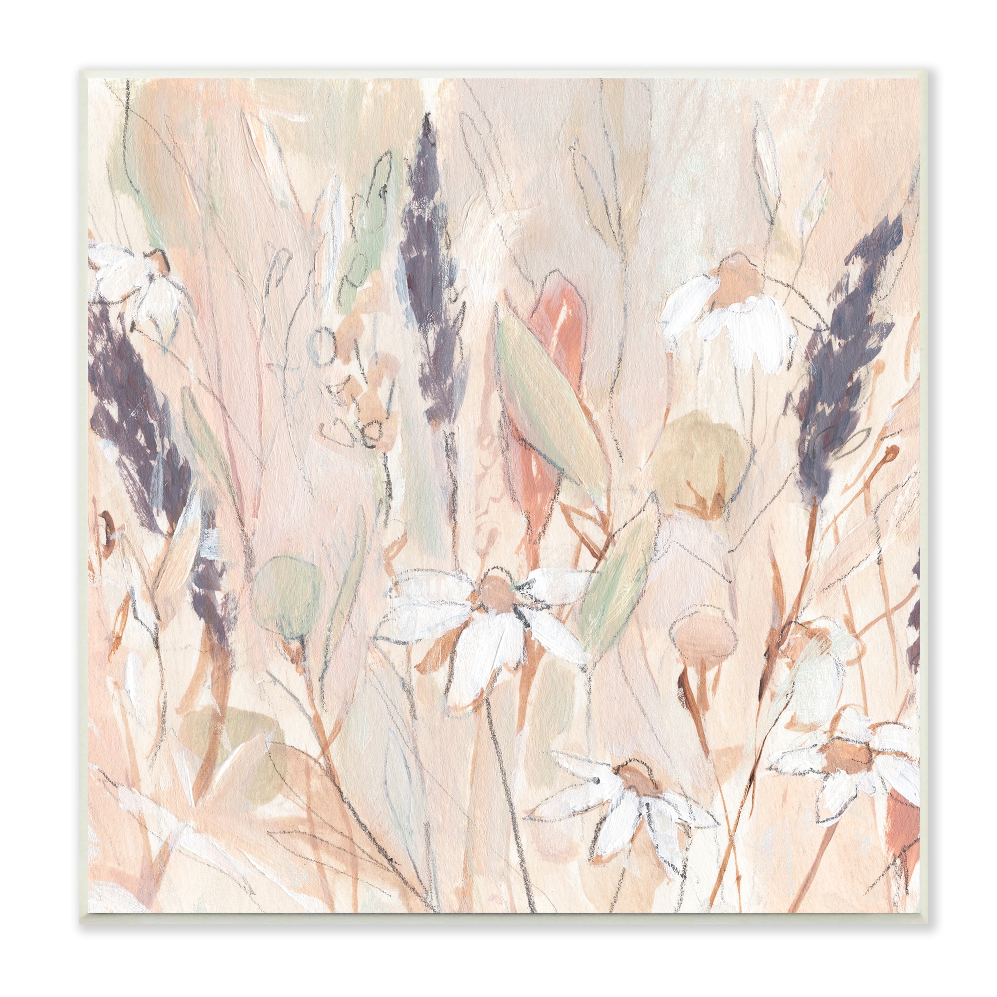 Stupell Industries Blooming Wildflowers Pampas Grass Abstract Meadow Foliage Painting Unframed Art Print Wall Art, Design by Annie Warren