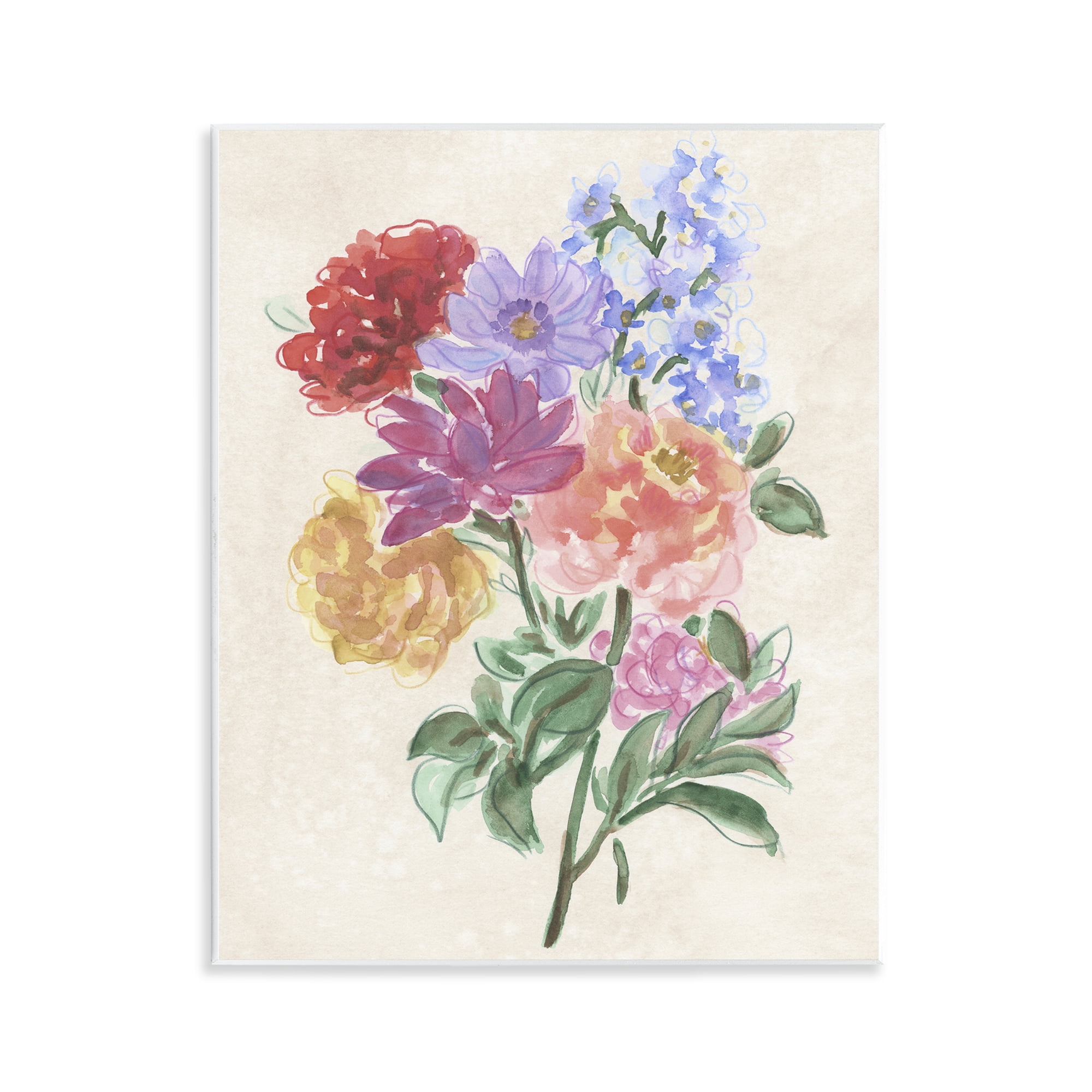 Stupell Industries Blooms On Parchment Wall Plaque Art, design by June Erica Vess