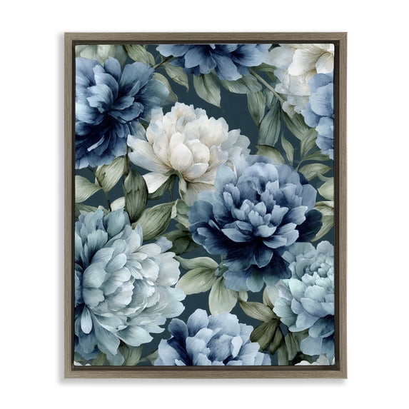 Stupell Industries French Country Blooms On The Vine Brown Floating Frame Canvas Art, 17 x 21, by Franklyn Gregory