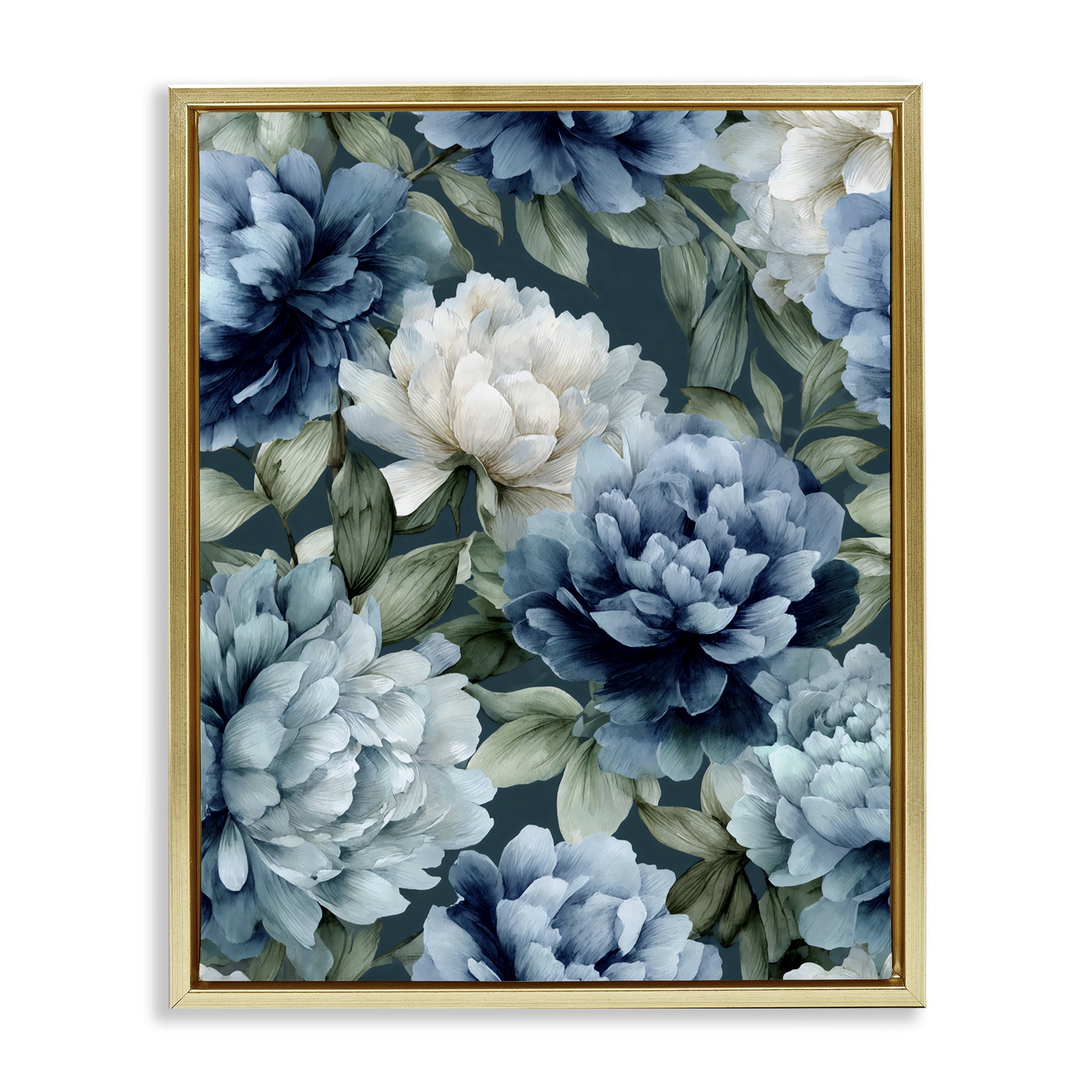 Stupell Industries Blooms On The Vine Gold Framed Floater Canvas Wall Art, design by Franklyn Gregory