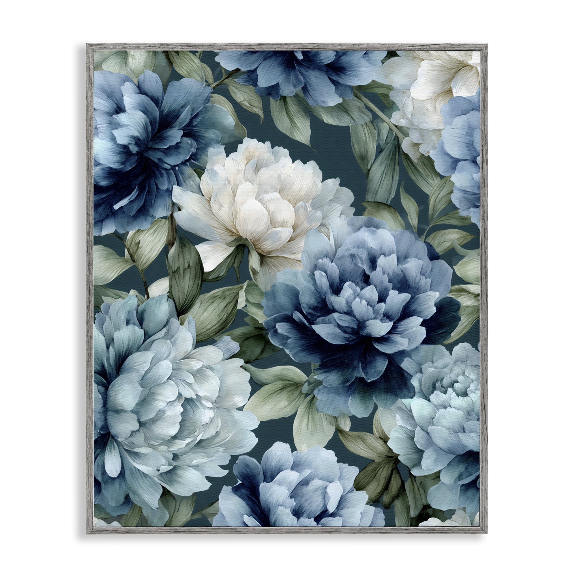 Stupell Industries Blooms On The Vine Gray Framed Giclee Art, design by Franklyn Gregory