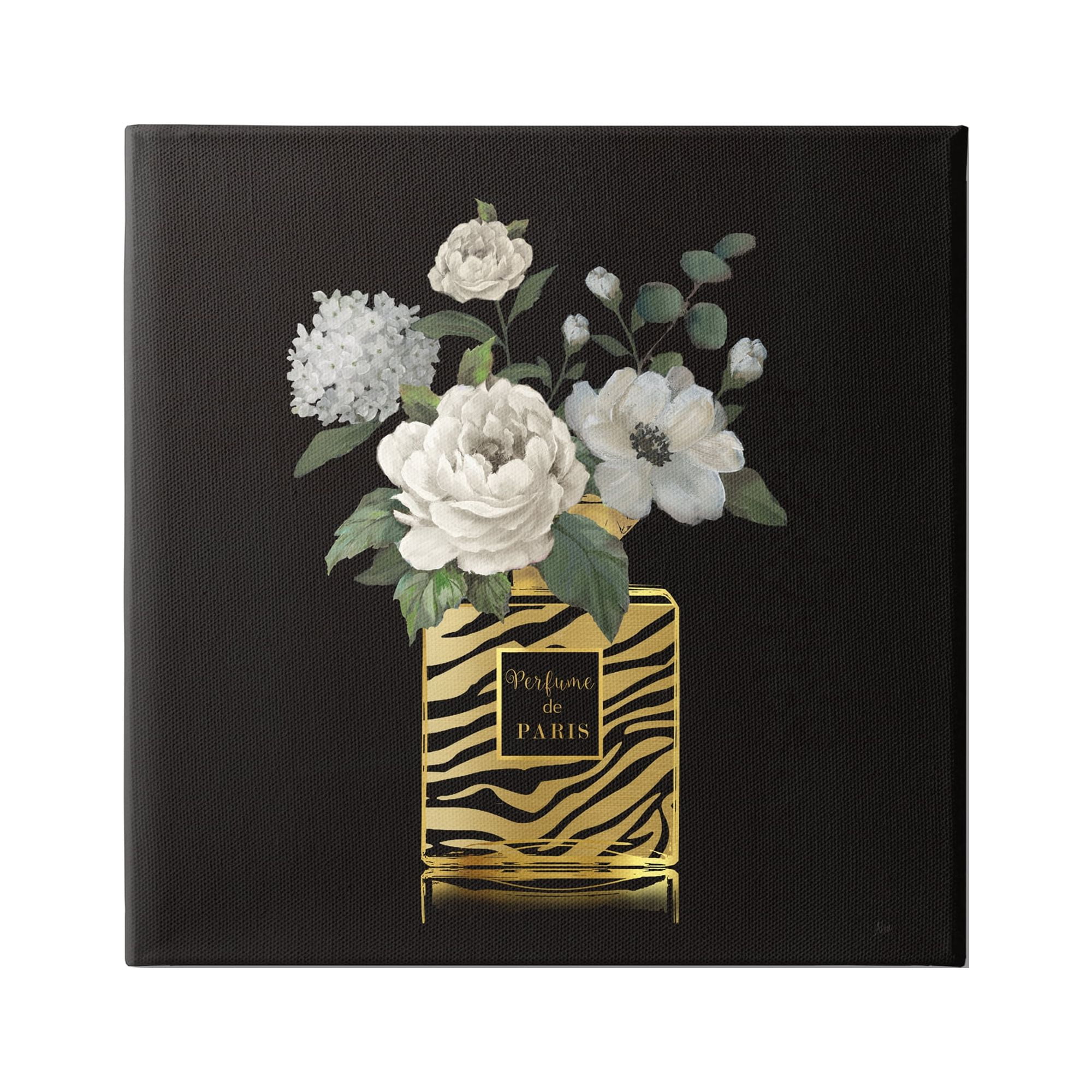 Stupell Industries Blooms in Patterned Bottle Botanical & Floral Painting Gallery Wrapped Canvas Art Print Wall Art, 36 x 36