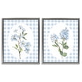 thumbnail image 1 of Stupell Industries Shabby Chic Blooms on Blue Checkered Gray 2pc Floating Frame Art Set, 17 x 21 each, by Lanie Loreth, 1 of 7