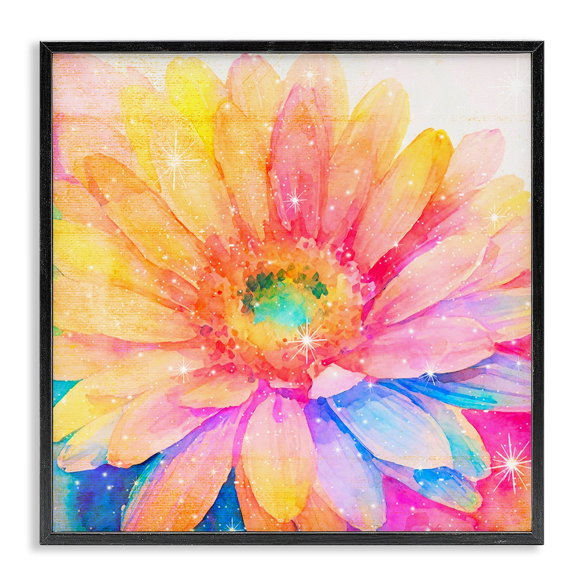 Stupell Industries Bloomtopia Shimmer Blossom Black Framed Giclee Art, design by Vibelicious