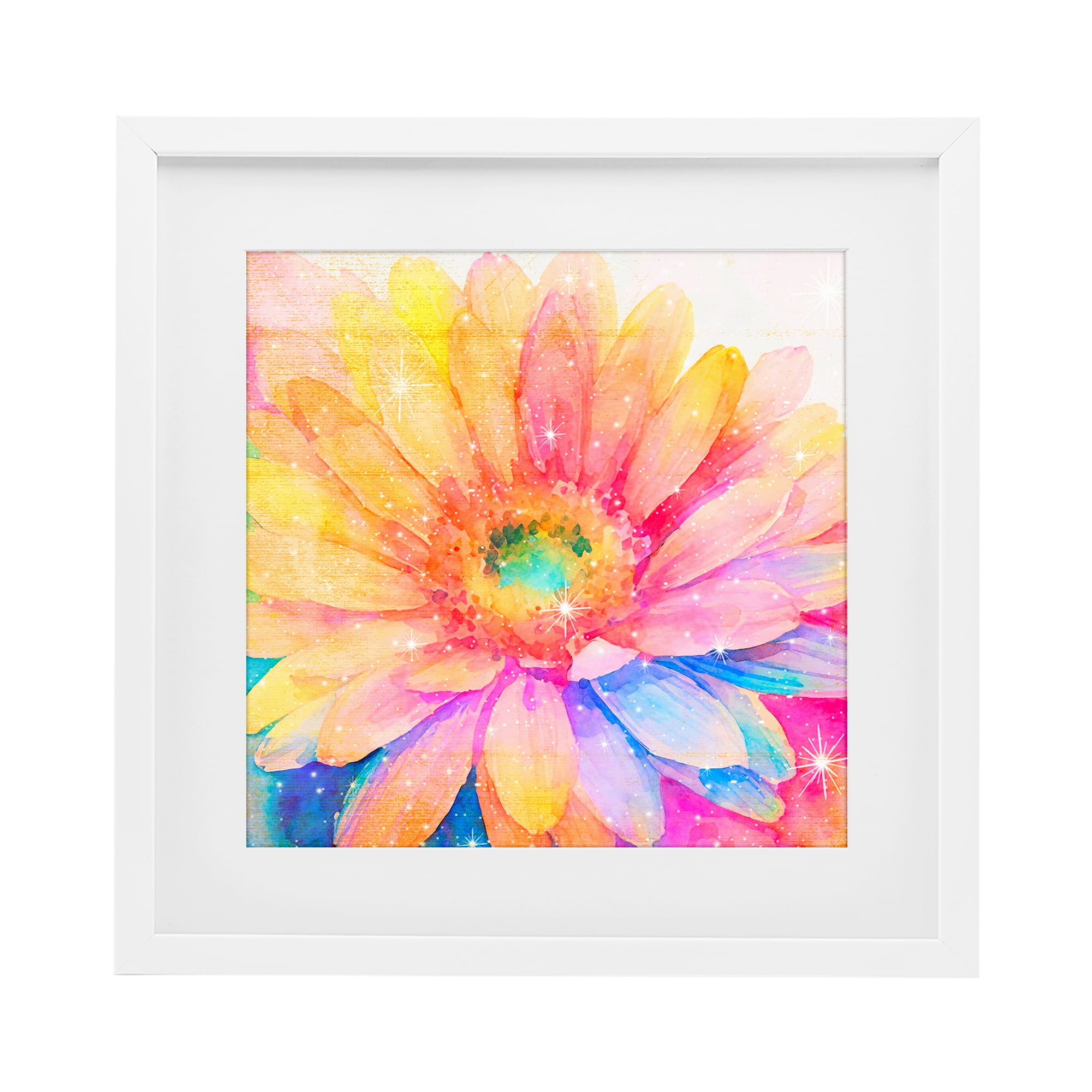 Stupell Industries Bloomtopia Shimmer Blossom White Framed Print Under Glass, design by Vibelicious
