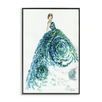 Stupell Industries Blossom Impression Ballgown Fashion Painting Black Framed Art Print Wall Art, 12 x 18