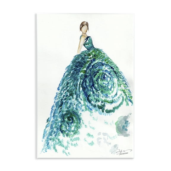 Stupell Industries Blossom Impression Ballgown Fashion Painting Unframed Art Print Wall Art, 13 x 19