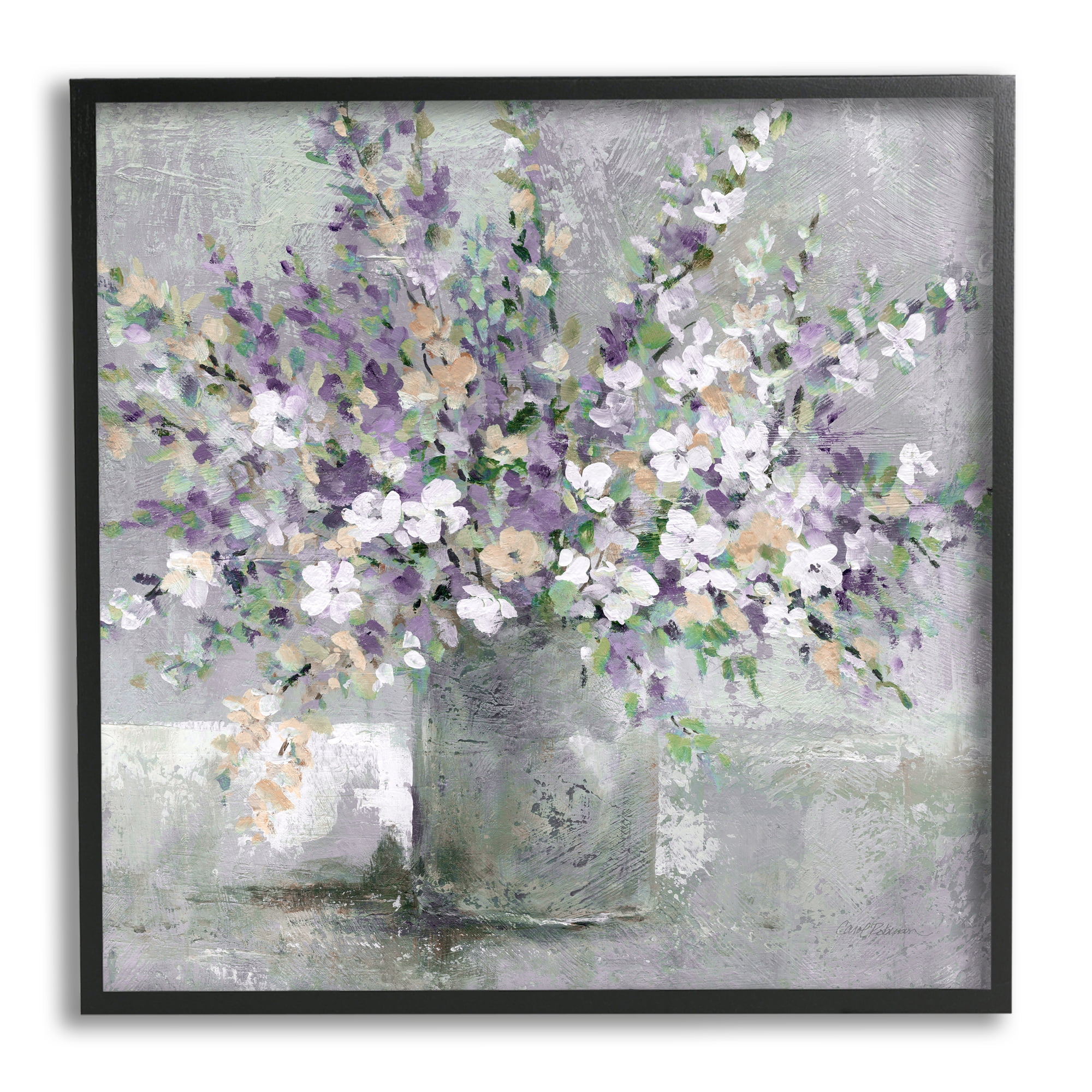 Stupell Industries Blossoming Aster Flower Bouquet Soft Purple Bouquet Painting, 12 x 12, Design by Carol Robinson