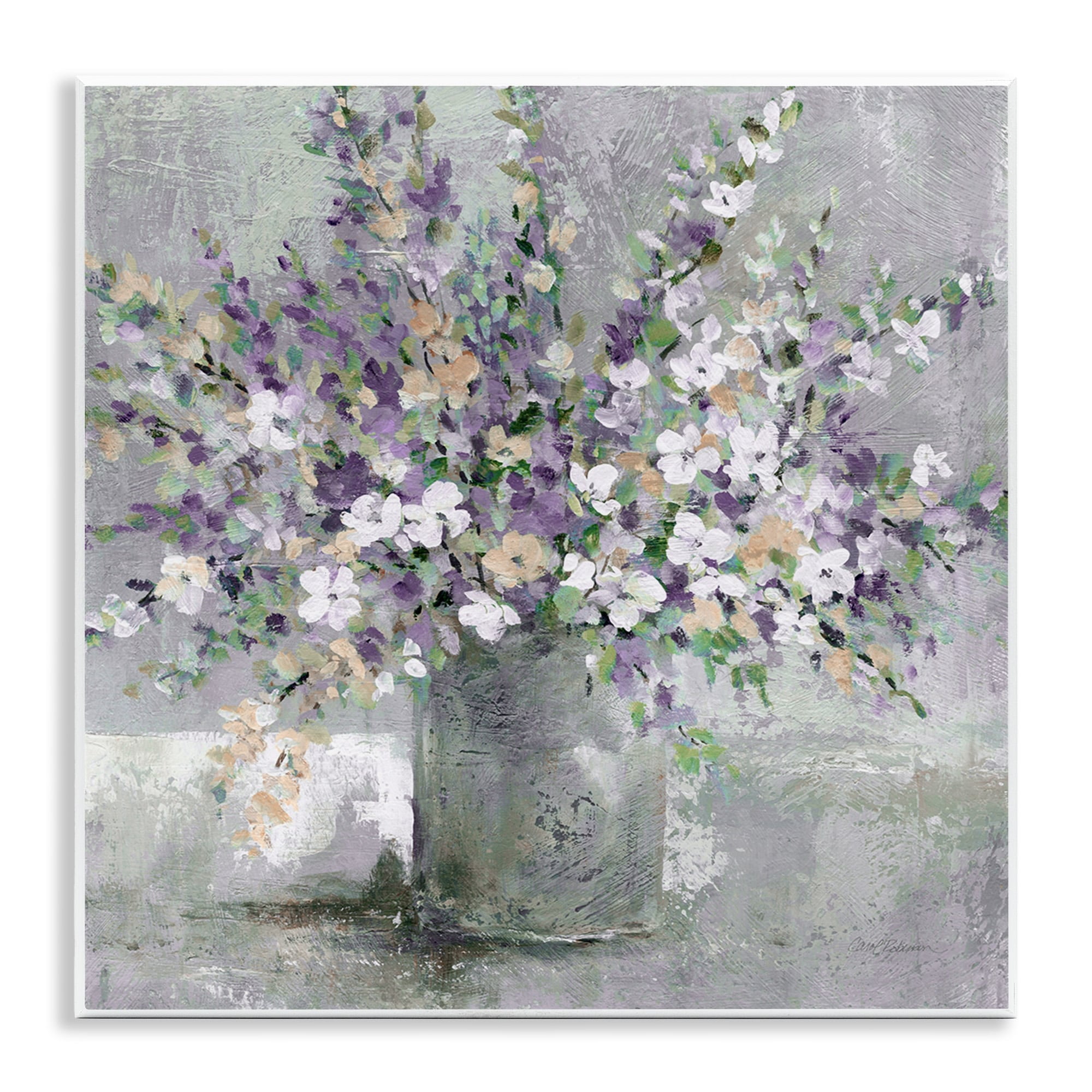 Stupell Industries Blossoming Aster Flower Bouquet Soft Purple Bouquet Painting, 12 x 12, Design by Carol Robinson