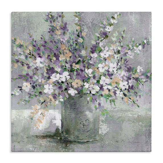 Stupell Industries Blossoming Aster Flower Bouquet Soft Purple Bouquet Painting, 24 x 24, Design by Carol Robinson