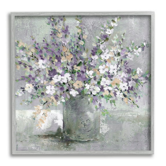 Stupell Industries Blossoming Aster Flower Bouquet Soft Purple Bouquet Painting, 24 x 24, Design by Carol Robinson