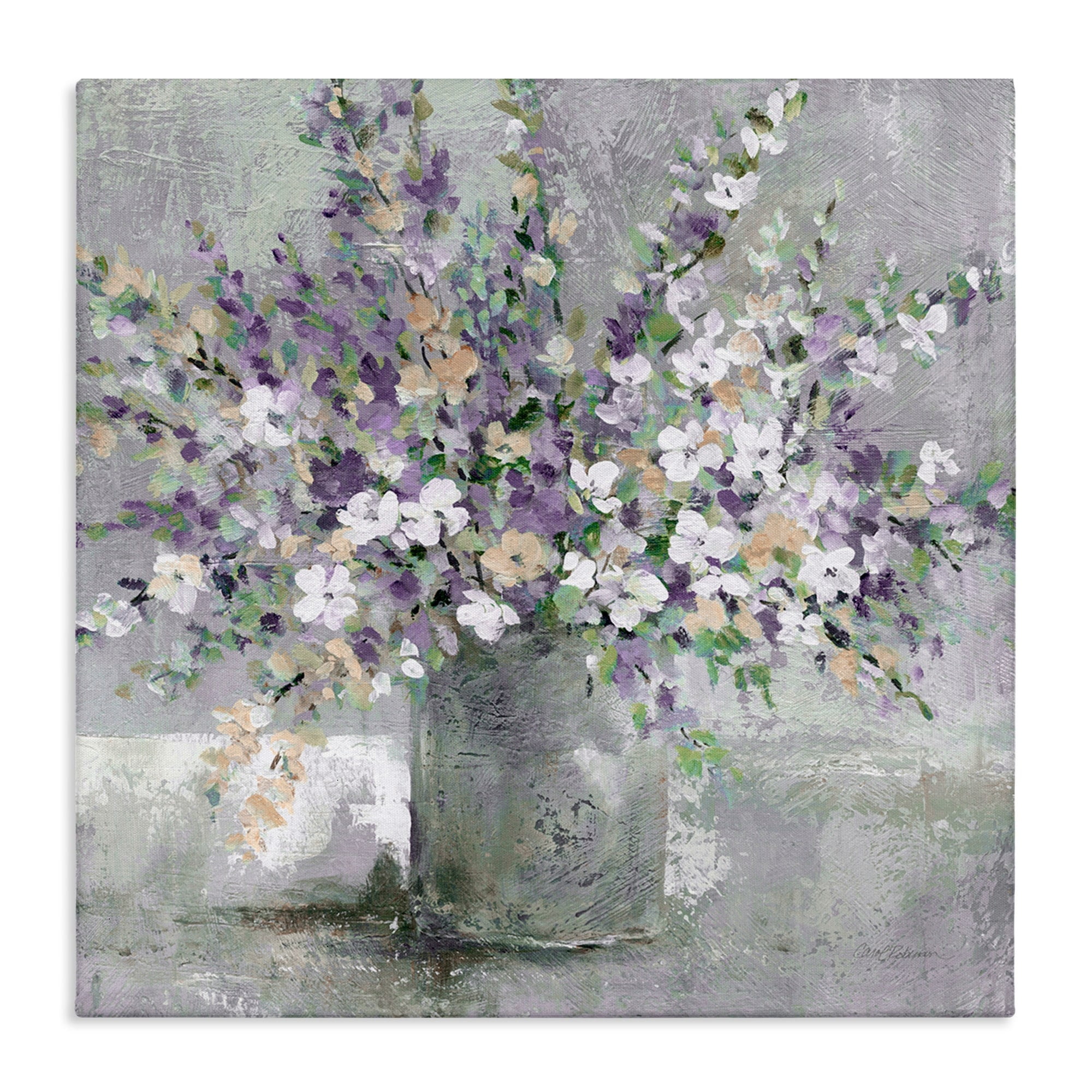 Stupell Industries Blossoming Aster Flower Bouquet Soft Purple Bouquet Painting, 36 x 36, Design by Carol Robinson