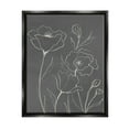thumbnail image 1 of Stupell Industries Blossoming Flower Petals Botanical Line Doodle Drawing Graphic Art Jet Black Floating Framed Canvas Print Wall Art, Design by Elizabeth Medley, 1 of 5