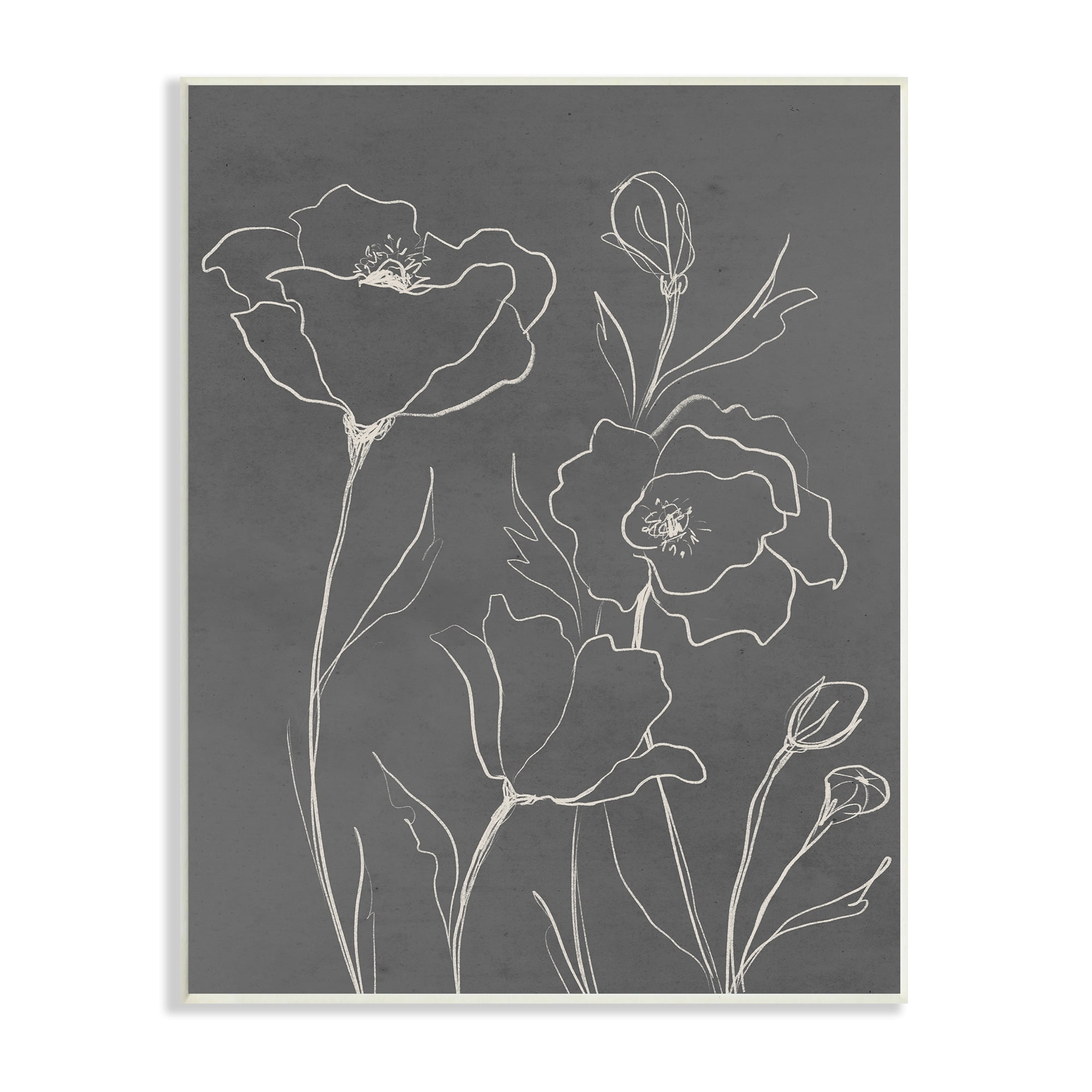 Stupell Industries Blossoming Flower Petals Botanical Line Doodle Drawing Graphic Art Unframed Art Print Wall Art, Design by Elizabeth Medley