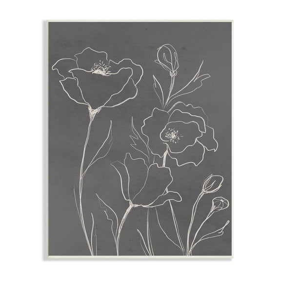 Stupell Industries Blossoming Flower Petals Botanical Line Doodle Drawing Graphic Art Unframed Art Print Wall Art, Design by Elizabeth Medley