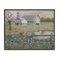 thumbnail image 1 of Stupell Industries Blossoming Trees Birds Perched Country Farm Fence Painting Black Framed Art Print Wall Art, Design by Pam Britton, 1 of 5