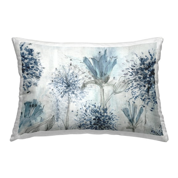Stupell Industries Blue Abstract Dandelions Decorative Printed Throw Pillow, 14 x 20