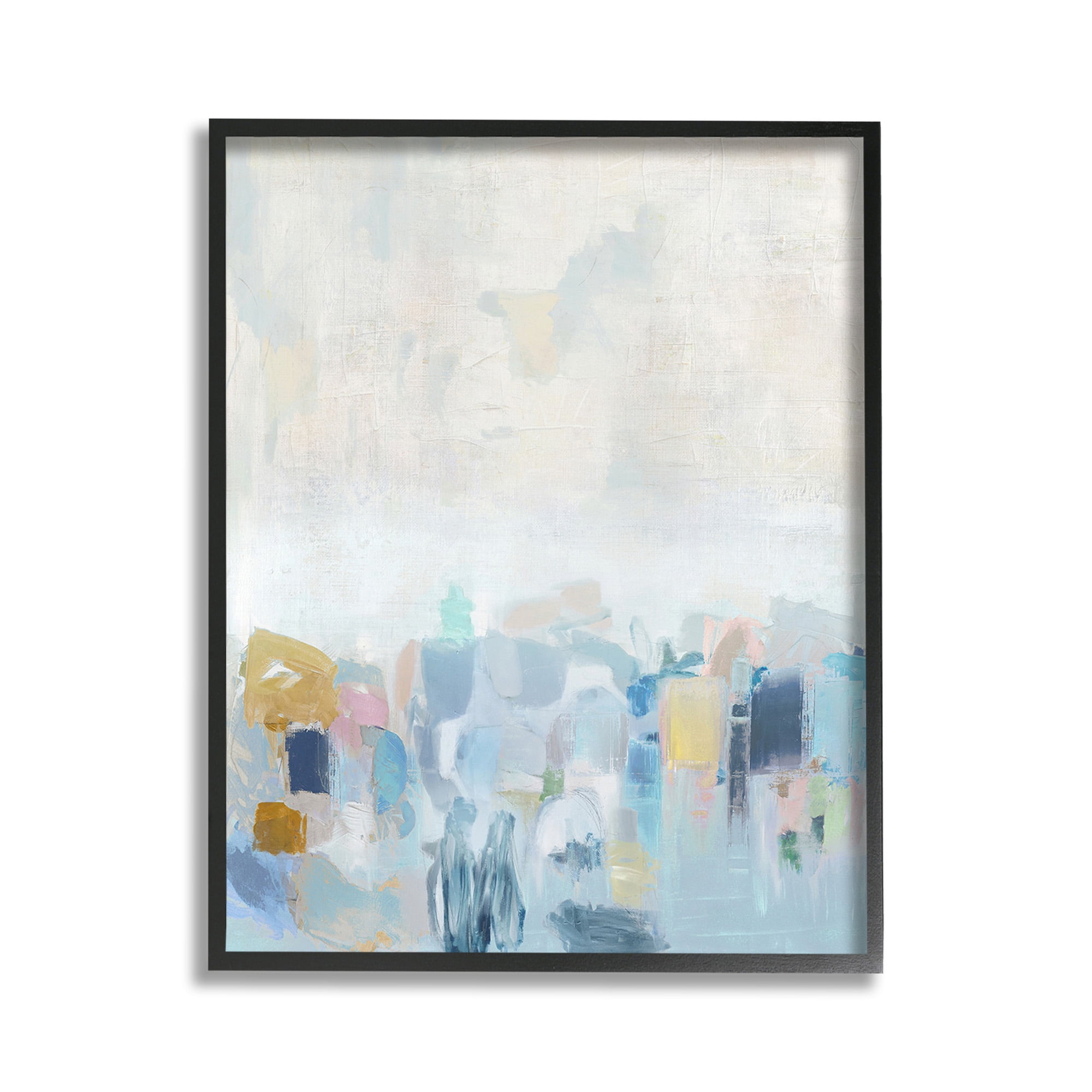 Stupell Industries Blue Abstract Landscape Abstract Painting Black Framed Art Print Wall Art, 11 x 14