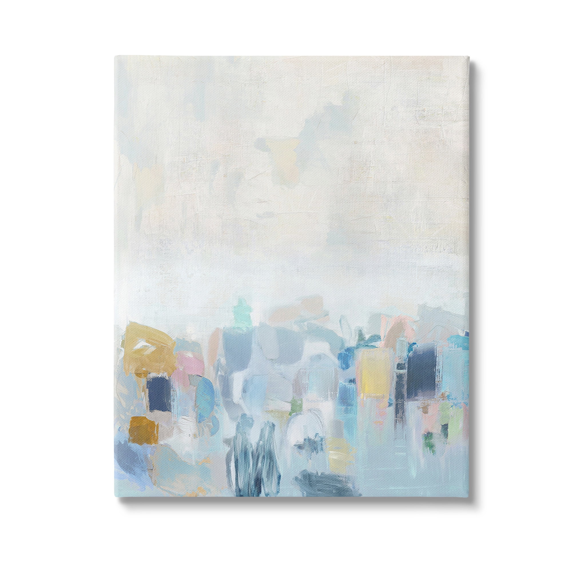 Stupell Industries Blue Abstract Landscape Abstract Painting Gallery Wrapped Canvas Art Print Wall Art, 36 x 48