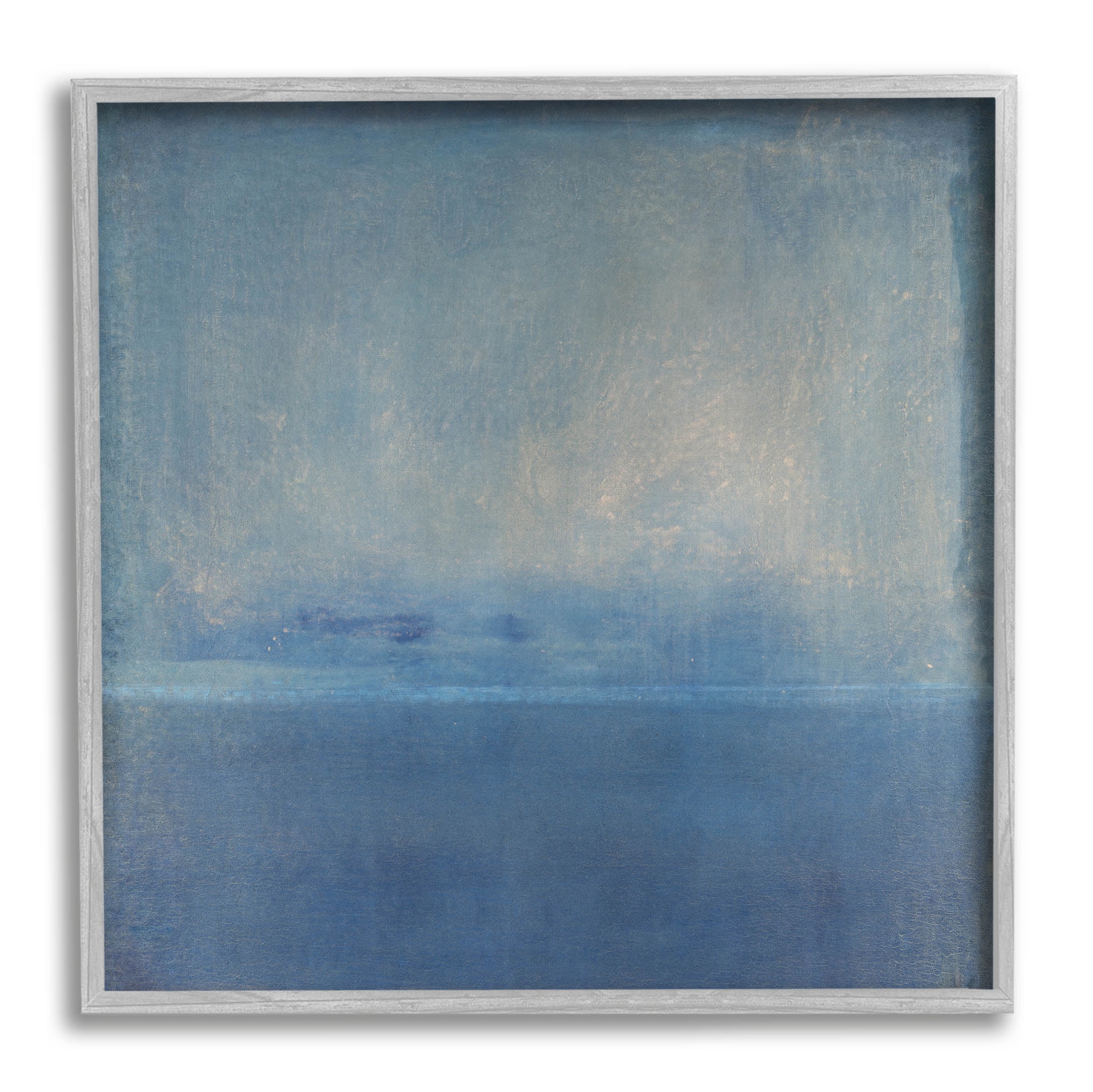 Stupell Industries Blue Abstract Landscape Painting Gray Framed Art Print Wall Art, Design by Tim OToole