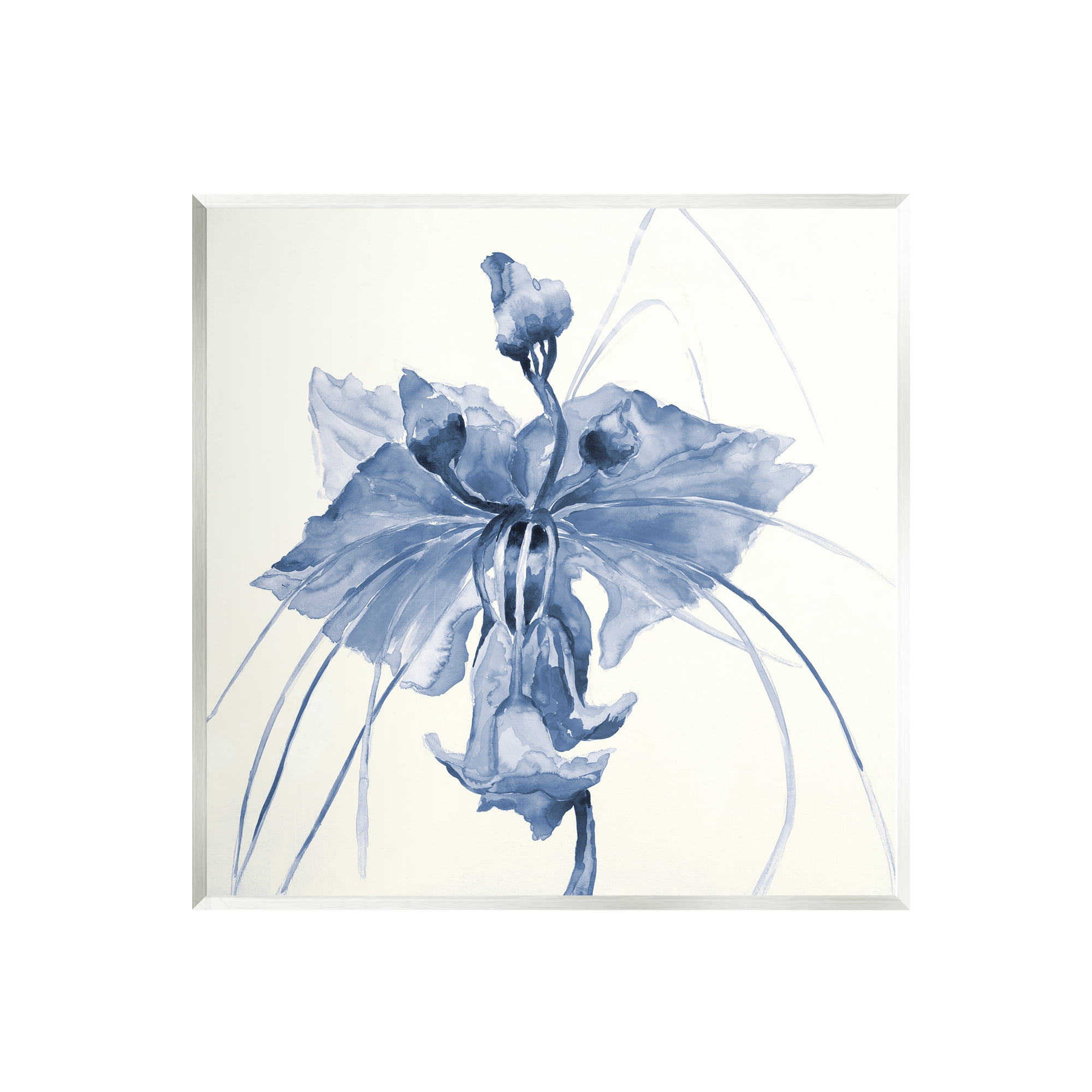 Stupell Industries Blue Abstract Orchid Botanical & Floral Painting Unframed Art Print Wall Art, 12 x 12