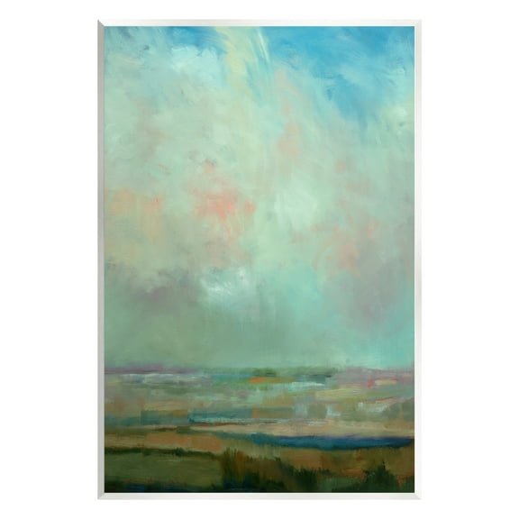 Stupell Industries Blue Abstract Scenery Landscape Painting Unframed Art Print Wall Art, 10 x 15