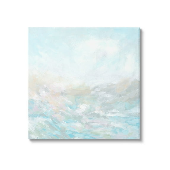 Stupell Industries Blue Abstract Waves Abstract Painting Gallery Wrapped Canvas Art Print Wall Art, 36 x 36