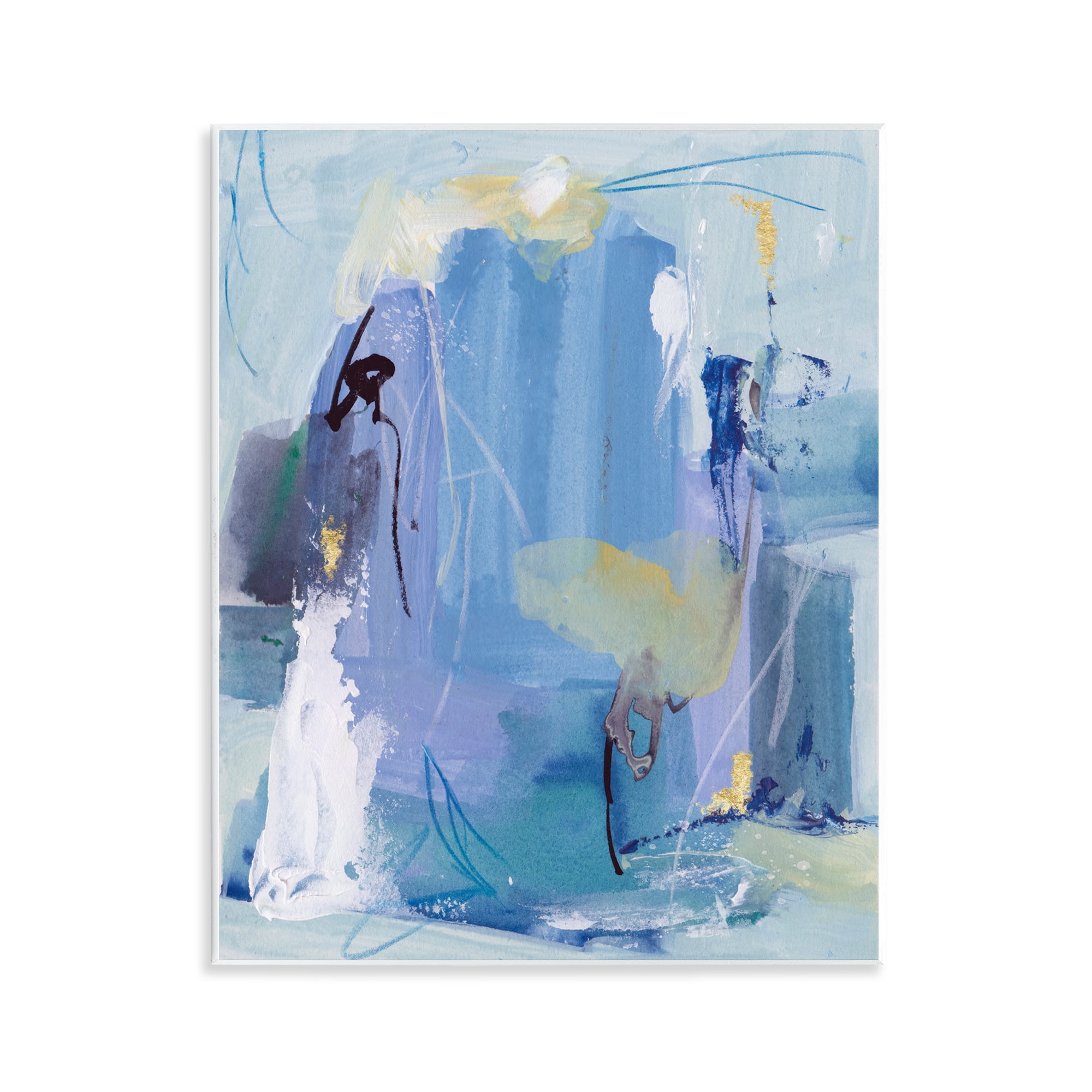 Stupell Industries Blue Abstract with Squiggles Abstract Painting Unframed Art Print Wall Art, 11 x 14