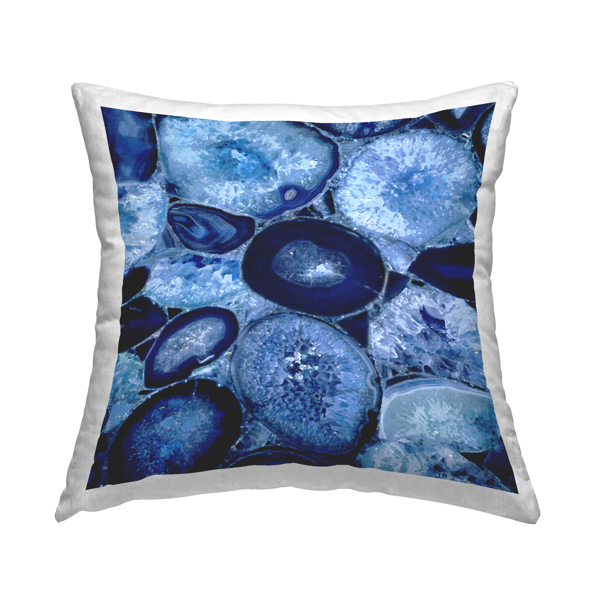 Stupell Industries Blue Agate Crystal Minerals Printed Throw Pillow Design by Danielle Carson