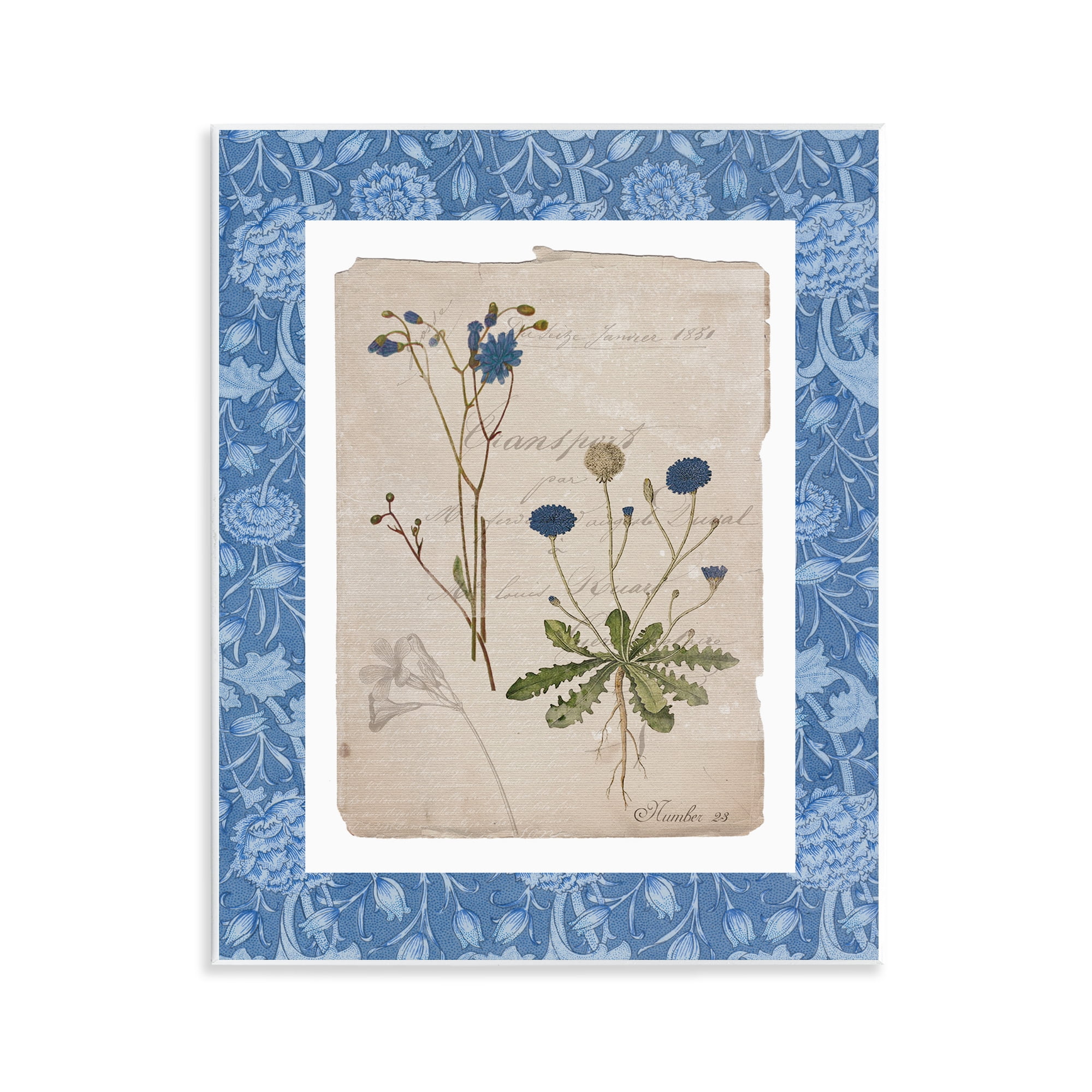 Stupell Industries Blue Antique Herbs Wall Plaque Art, design by Livi Finn