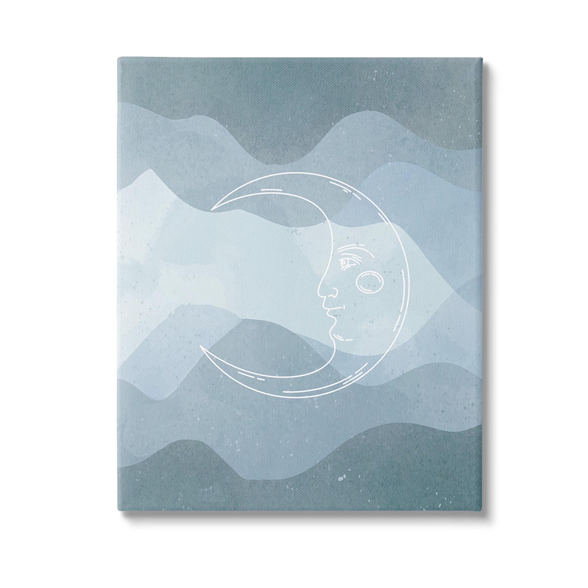 Stupell Industries Blue Astral Moon Landscape Painting Gallery Wrapped Canvas Art Print Wall Art, 24 x 30