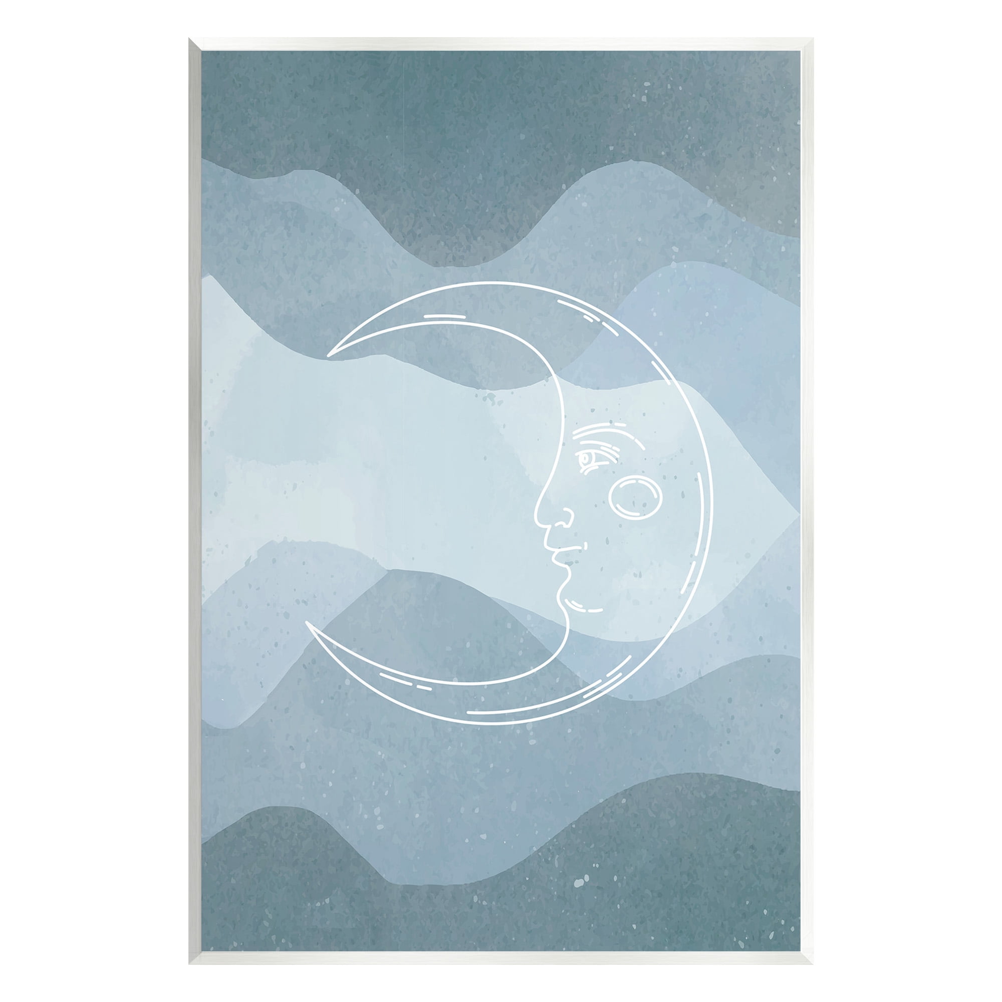 Stupell Industries Blue Astral Moon Landscape Painting Unframed Art Print Wall Art, 10 x 15