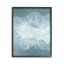 Stupell Industries Blue Astral Sun Landscape Painting Black Framed Art Print Wall Art, 11 x 14