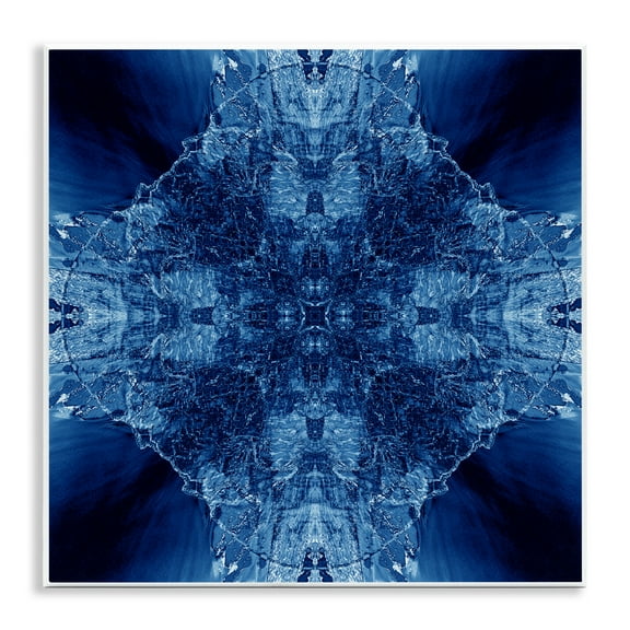 Stupell Industries Blue Balanced Tie Dye Abstract Painting Unframed Art Print Wall Art, 12 x 12