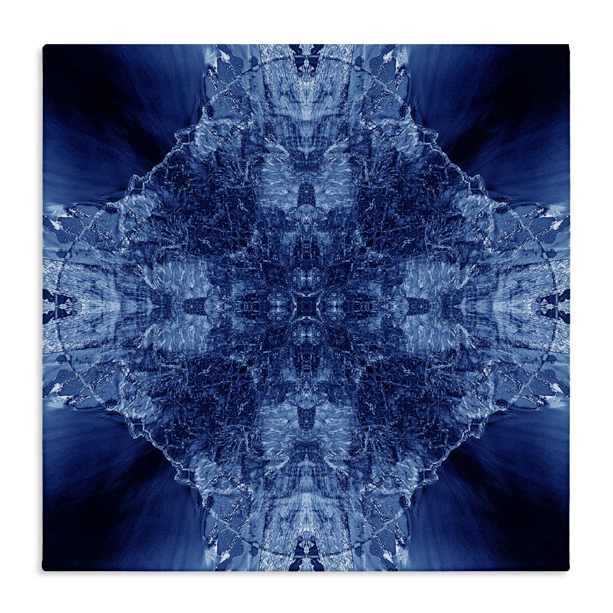 Stupell Industries Blue Balanced Tie Dye Abstract Painting Wrapped Canvas Art Print Wall Art, 24 x 24