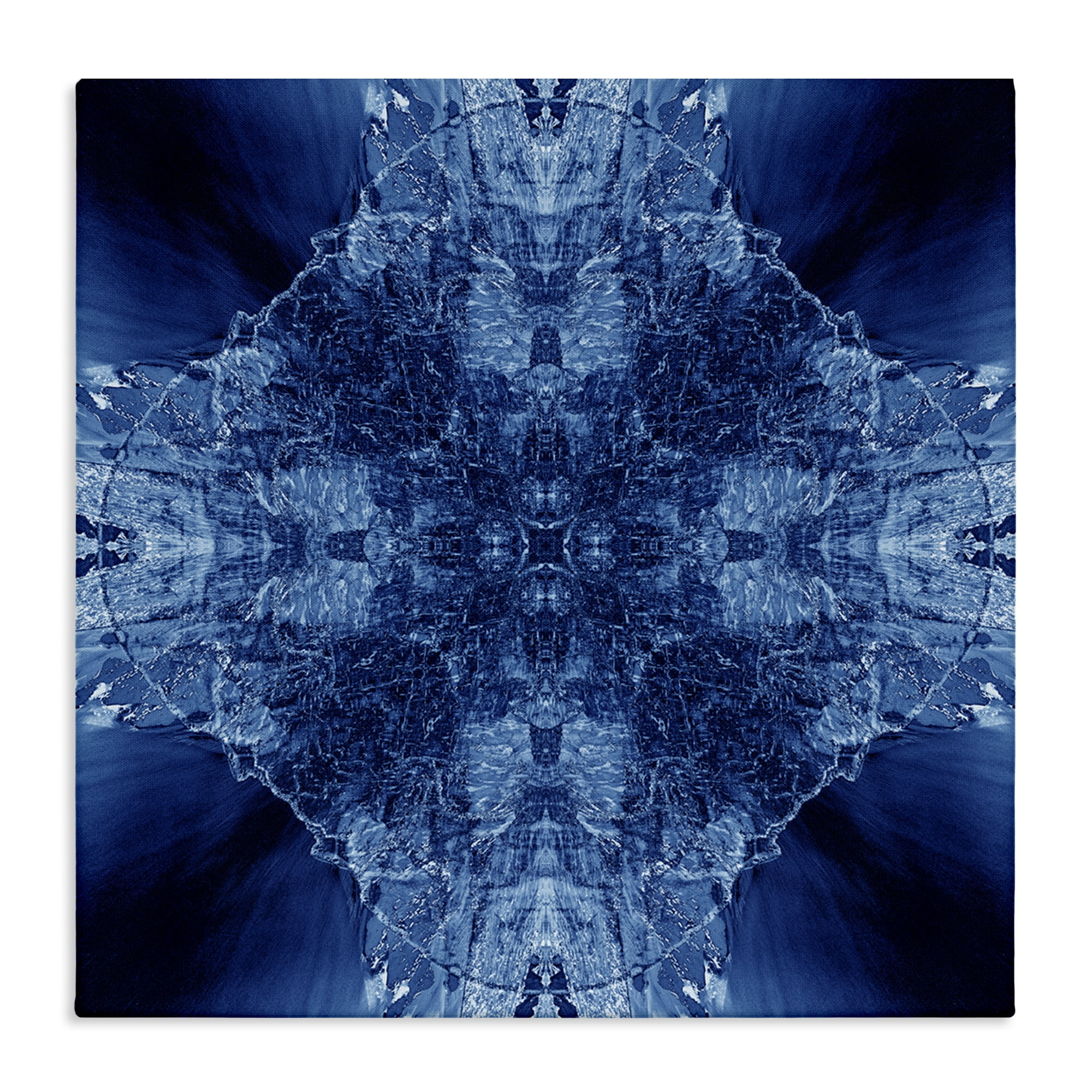 Stupell Industries Blue Balanced Tie Dye Abstract Painting Wrapped Canvas Art Print Wall Art, 30 x 30