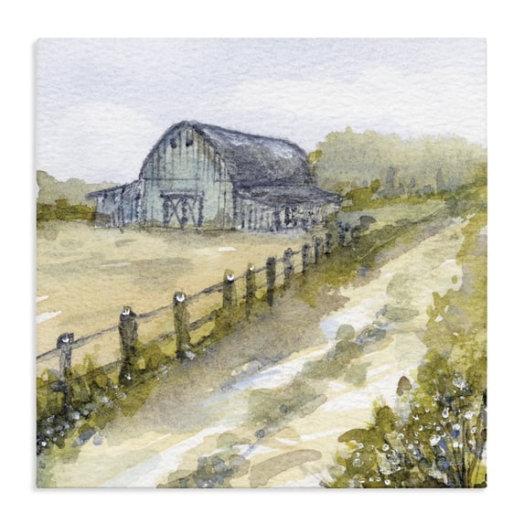 Stupell Industries Rustic Lodge Blue Barn Lane Canvas Art, 36 x 36, by Patti Bishop