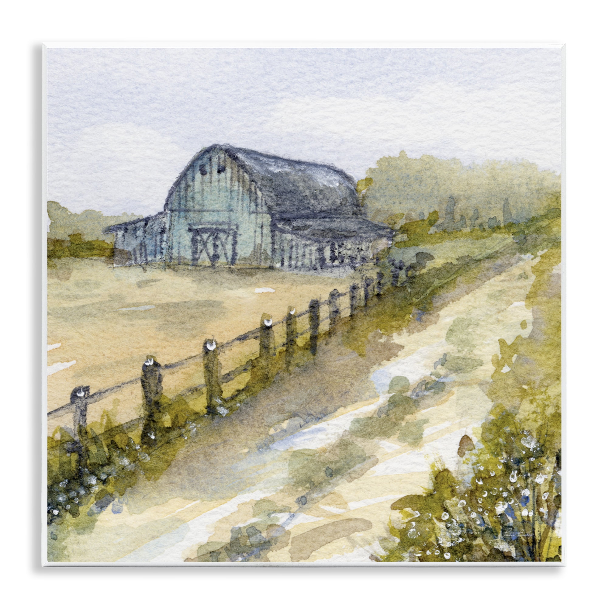 Stupell Industries Blue Barn Lane Wall Plaque Art, design by Patti Bishop