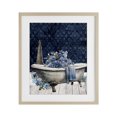 thumbnail image 1 of Stupell Industries Shabby Chic Blue Bath Floral Tub Birch Framed Print Under Glass, 17 x 21, by Kim Allen, 1 of 7