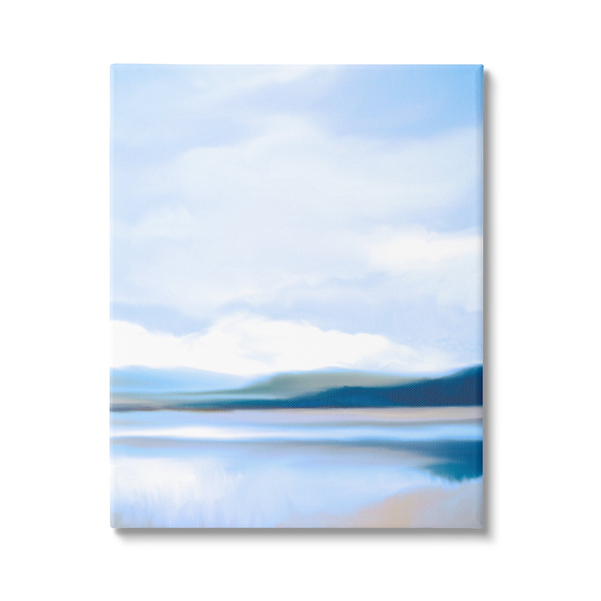 Stupell Industries Blue Beach Shore Nature Painting Gallery Wrapped Canvas Print Wall Art, 30 x 40