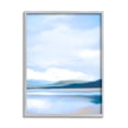 thumbnail image 1 of Stupell Industries Blue Beach Shore Nature Painting Gray Framed Art Print Wall Art, 24 x 30, 1 of 9