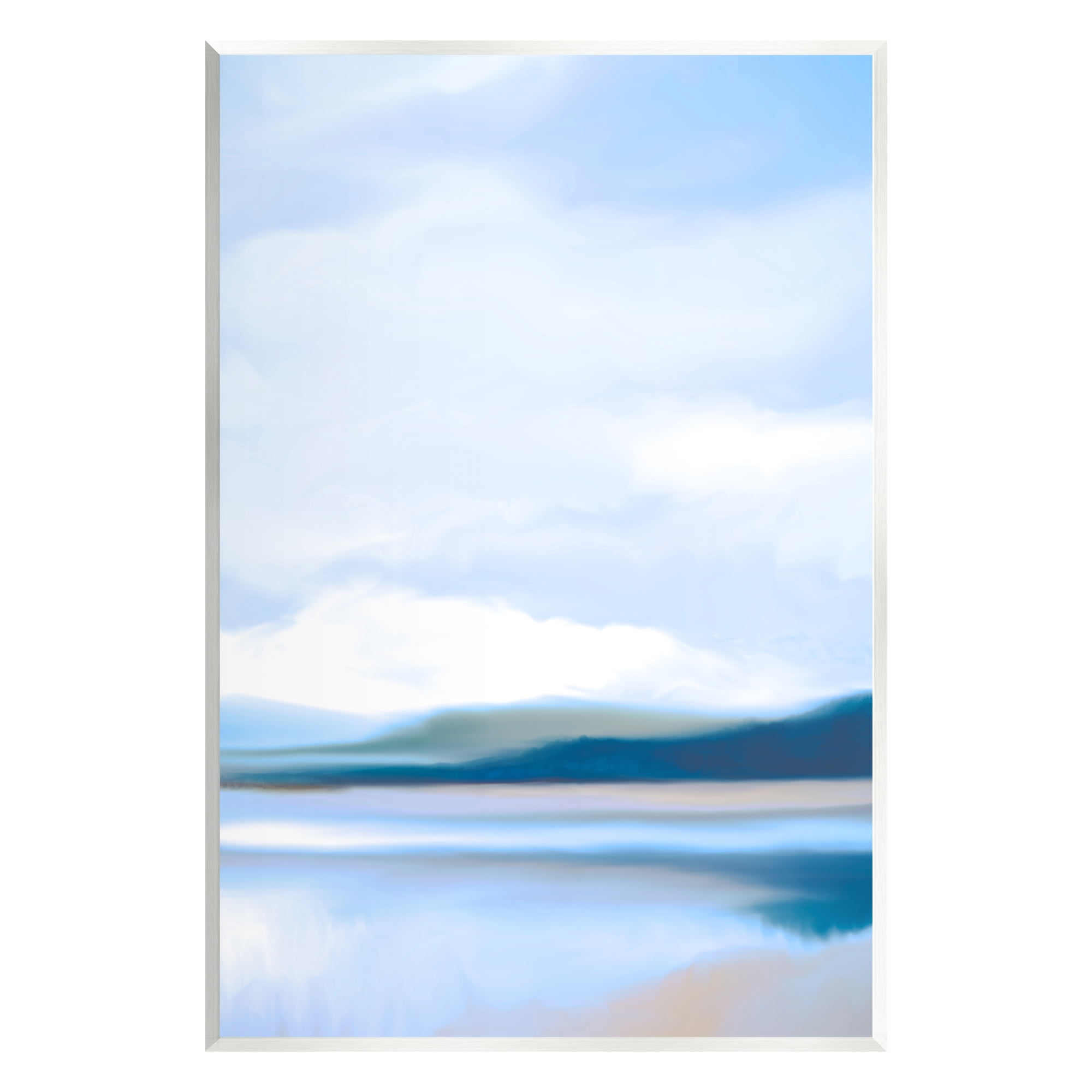 Stupell Industries Blue Beach Shore Nature Painting Unframed Art Print Wall Art, 10 x 15