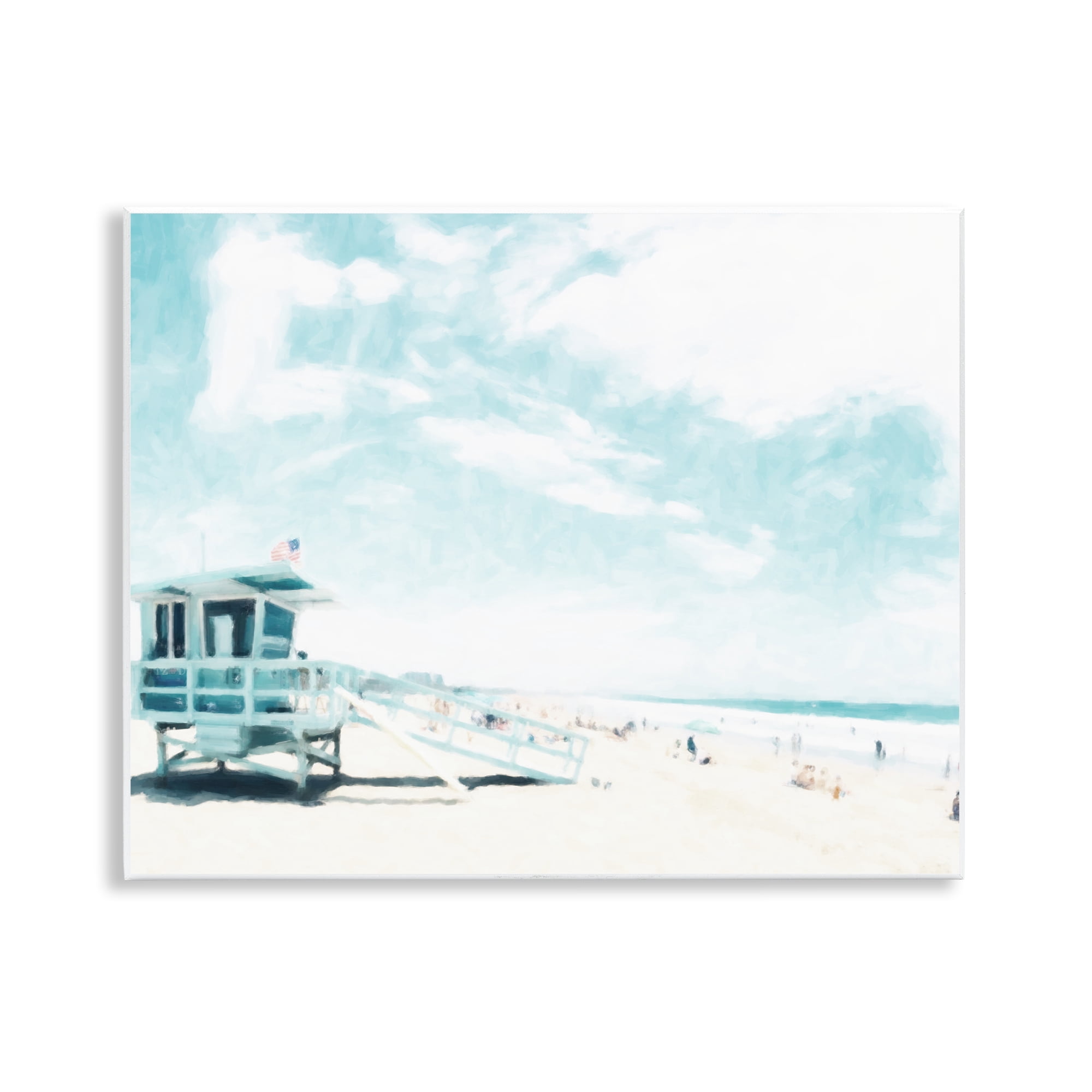 Stupell Industries Blue Beach Station Wall Plaque Art, design by Kim Curinga