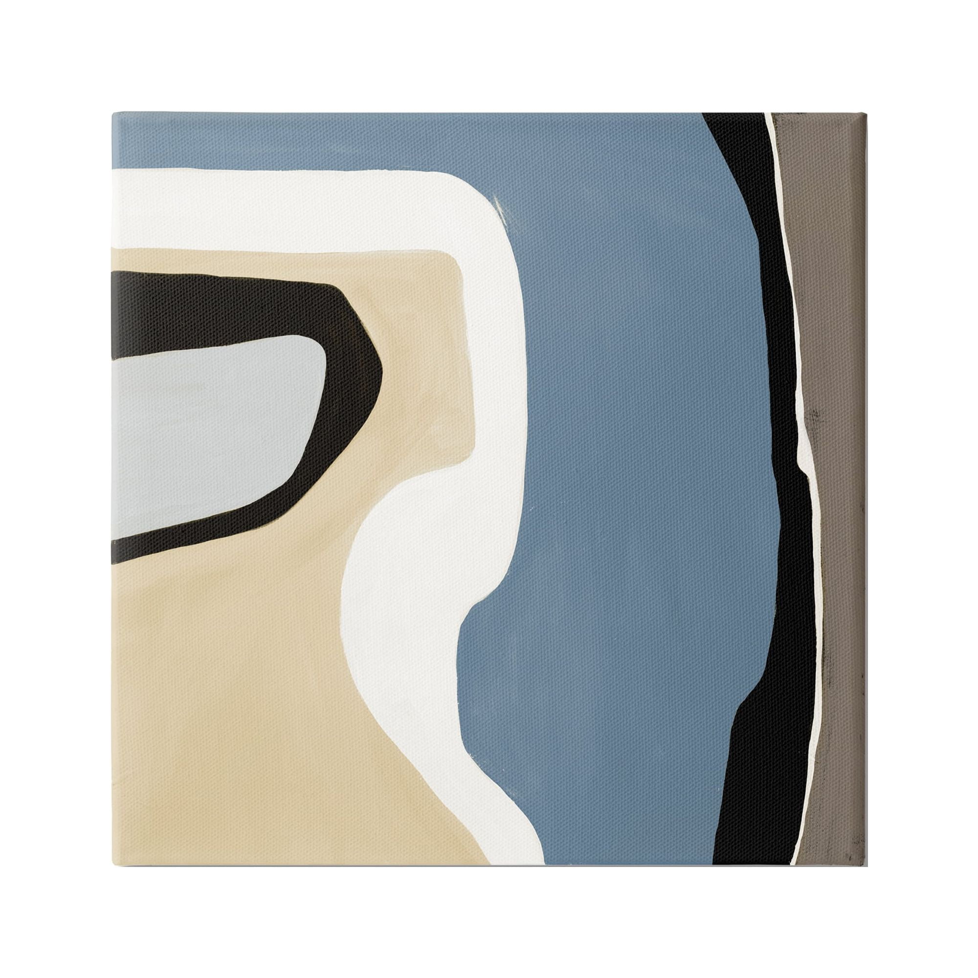 Stupell Industries Blue & Beige Abstraction Abstract Painting Gallery Wrapped Canvas Print Wall Art, 24 x 24