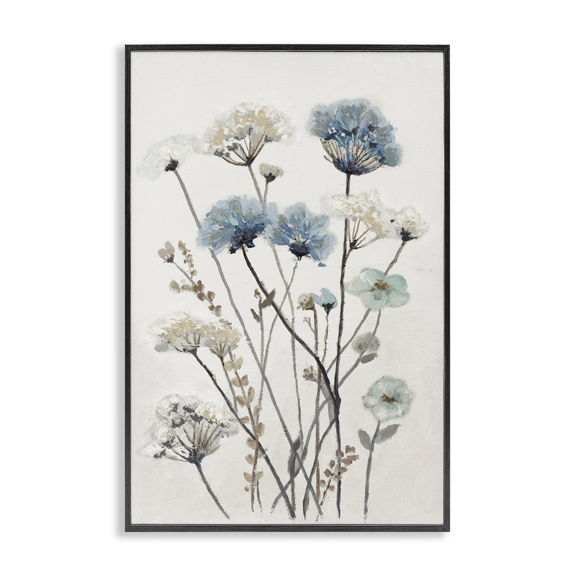 Stupell Industries Blue & Beige Garden Black Framed Giclee Art, design by Patricia Pinto