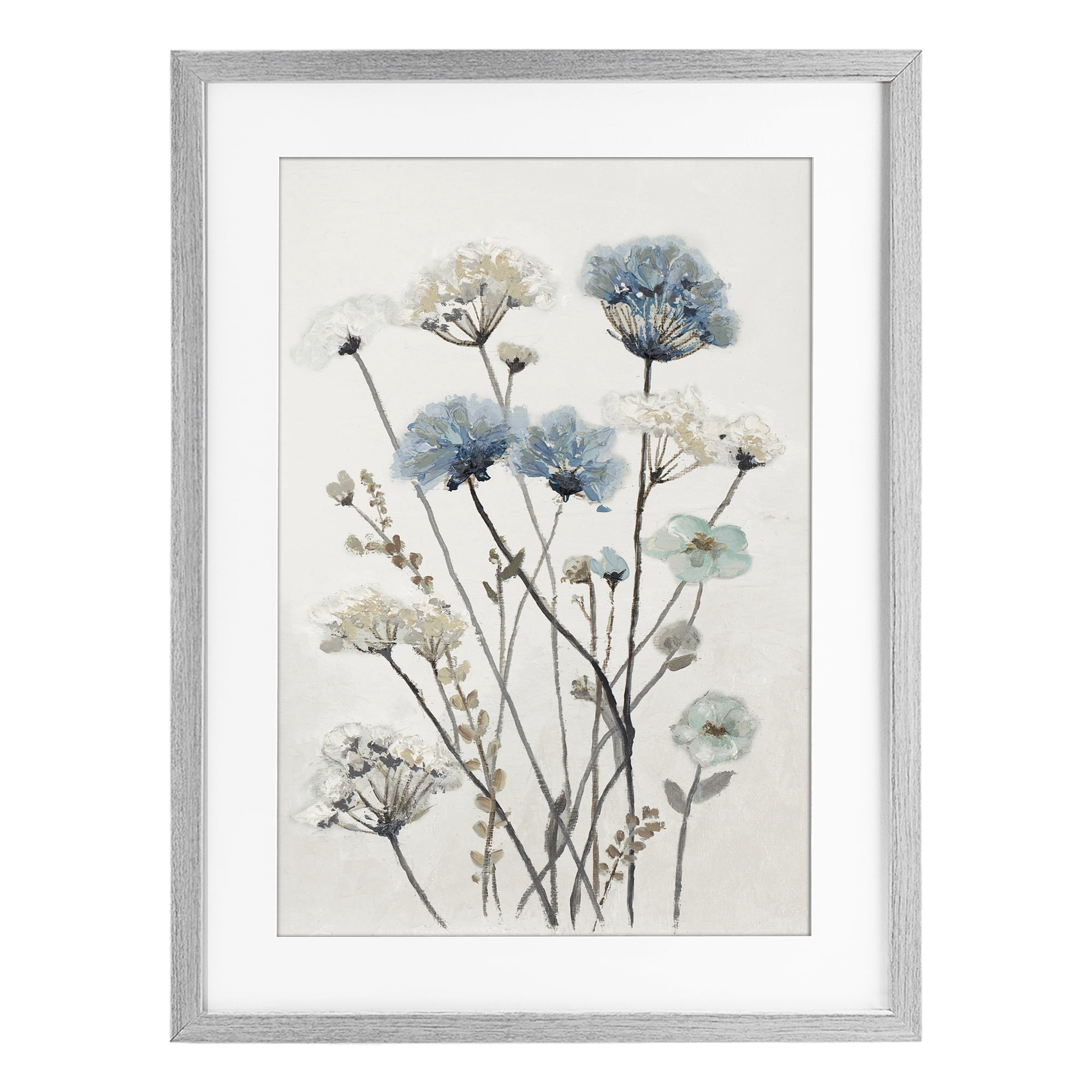 Stupell Industries Blue & Beige Garden Gray Framed Print Under Glass, design by Patricia Pinto