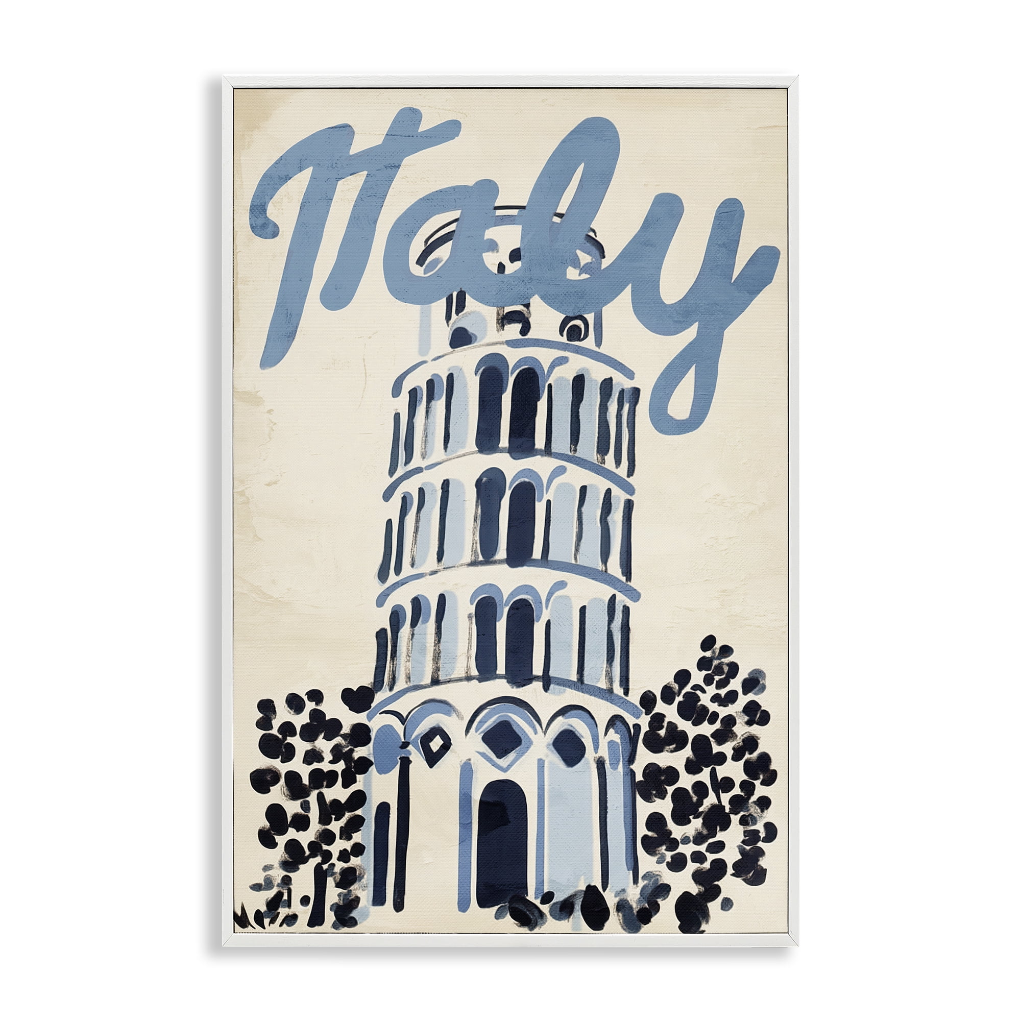 Stupell Industries Blue & Beige Italy Travel White Framed Giclee Art, design by Annabelle Hall