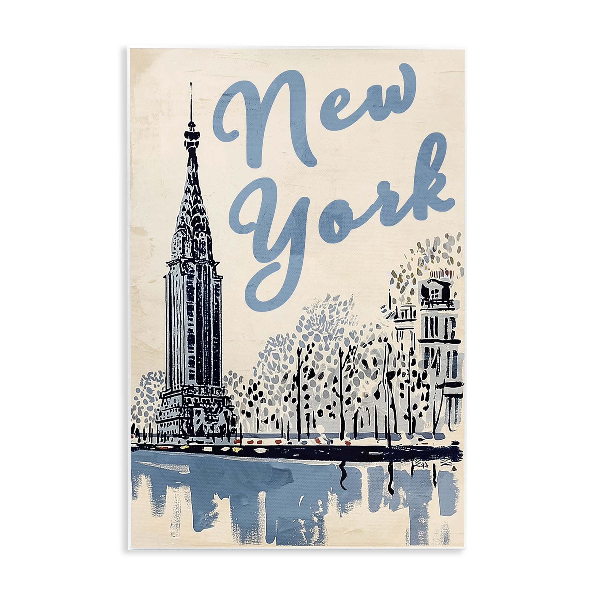 Stupell Industries Blue & Beige New York Travel Wall Plaque Art, design by Annabelle Hall